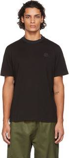 Черная футболка с многослойным воротником Moncler