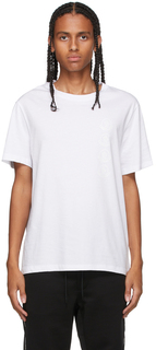 Белая футболка с флокированным рисунком Moncler
