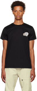 Черная футболка с двойным логотипом Moncler