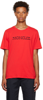 Красная хлопковая футболка Moncler