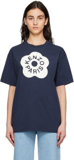 Темно-синяя футболка Kenzo Paris Boke Flower 2.0