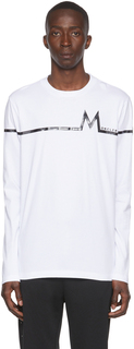 Белая хлопковая футболка Moncler