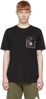 Черная хлопковая футболка Moncler