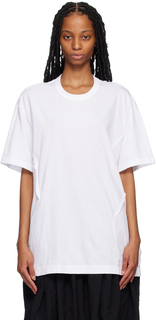 Белая футболка в стиле пэчворк Comme des Garçons Homme Plus