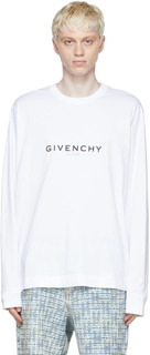 Белая хлопковая футболка с длинным рукавом Givenchy