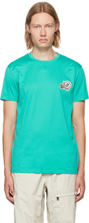 Зеленая футболка с логотипом Moncler