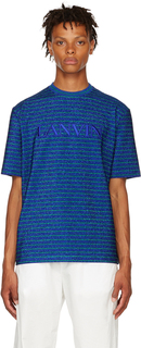 Синяя футболка из вискозы Lanvin