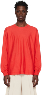 Красная футболка с длинным рукавом Release-T 1 Homme Plissé Issey Miyake
