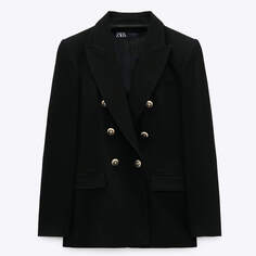 Пиджак Zara Tailored Double Breasted, черный