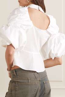 JACQUEMUS рубашка Maraca из хлопкового поплина стрейч с вырезами, белый