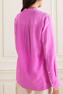 STELLA MCCARTNEY + NET SUSTAIN Блуза из шелкового крепдешина Eva, розовый
