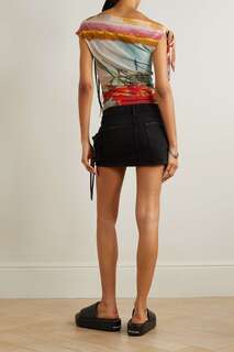 THE ATTICO джинсовая юбка мини Fay с эффектом потертости, черный