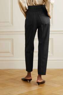 TOTEME Зауженные джинсы с завышенной талией с покрытием, черный TotÊme