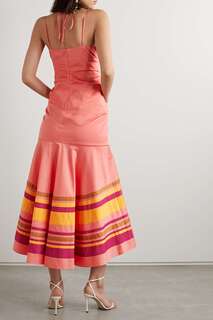 VERONICA BEARD платье миди Fitz из шелкового кади со вставками, розовый