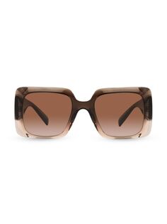 Прямоугольные солнцезащитные очки 54 мм Versace, коричневый