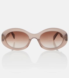 Овальные солнцезащитные очки Celine, коричневый