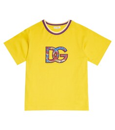 Хлопковая футболка с логотипом Dolce&amp;Gabbana, желтый