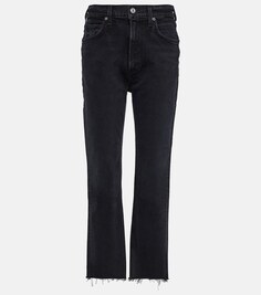 Прямые укороченные джинсы Daphne с высокой посадкой CITIZENS OF HUMANITY, черный