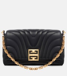 Стеганая кожаная сумка через плечо 4G Givenchy, черный