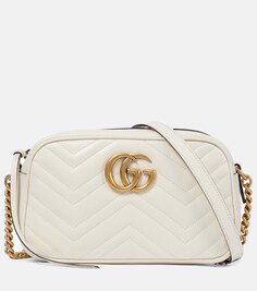 Маленькая сумка через плечо GG Marmont Gucci, белый