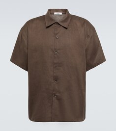 Льняная рубашка Commas, коричневый