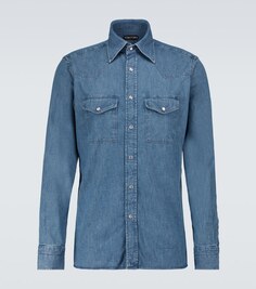 Джинсовая рубашка с длинными рукавами Tom Ford, синий