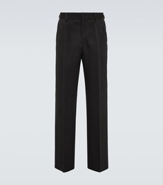 Шерстяные прямые брюки Valentino, серый