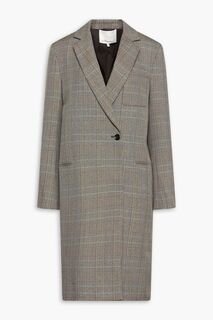 Двубортное пальто в клетку «Принц Уэльский» из смесовой шерсти 3.1 PHILLIP LIM, серый