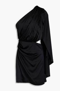 Платье мини Mae из атласа с одним рукавом и вырезом RETROFÊTE, черный