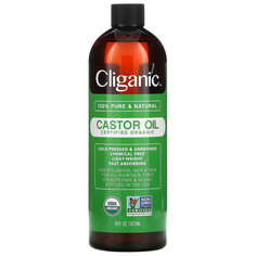 Органическое касторовое масло Cliganic, 473 мл
