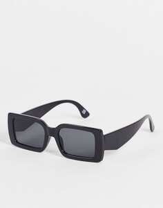 Черные массивные прямоугольные солнцезащитные очки с дымчатыми линзами ASOS DESIGN