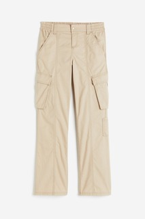 Холщовые брюки-карго H&amp;M, светло-бежевый H&M