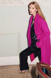 Однобортное пальто с застежкой на пуговицы и стеганой подкладкой Next, розовый