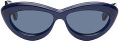 Синие блестящие солнцезащитные очки «кошачий глаз» LOEWE
