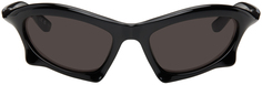 Черные блестящие солнцезащитные очки «летучая мышь» Balenciaga