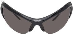 Черные блестящие солнцезащитные очки Cat Wire Balenciaga