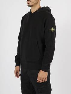 Толстовка с капюшоном и логотипом Stone Island, черный