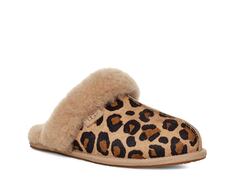 Тапочки Ugg Scuffette II Spotty Scuff с леопардовым принтом, светло-коричневый