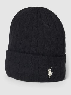 Шапка косой вязки Polo Ralph Lauren, черный