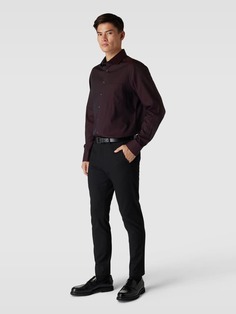 Деловая рубашка современного кроя с планкой на пуговицах, модель Global OLYMP, бордо