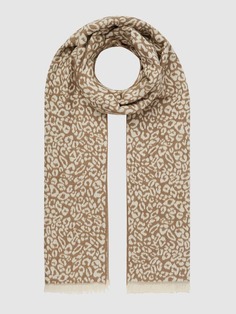 шарф с леопардовым принтом Kurt Beines, коричневый