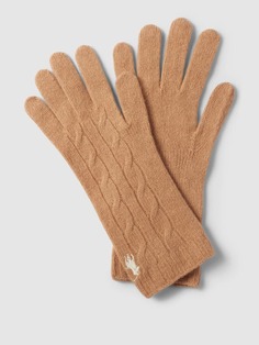 Перчатки с этикеткой Polo Ralph Lauren, коричневый