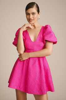 Мини-платье Sachin &amp; Babi с объемными рукавами и V-образным вырезом, розовый