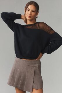 Пуловер Maeve с прозрачной вставкой, черный