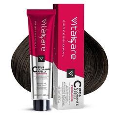 Крем-краска для волос Vitalcare с протеинами шелка 4/00 Каштан, Vitalcare Professional