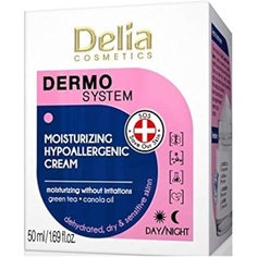 Dermo System Увлажняющий гипоаллергенный крем дневной и ночной с зеленым чаем и маслом канолы, Delia Cosmetics
