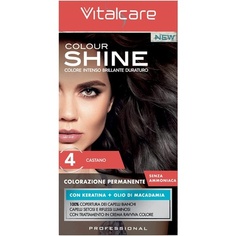 Vitalcare Color Shine Cream без аммиака с кератином №4 Каштановый Коричневый, Sodico S.R.L