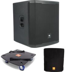 JBL PRX918XLF 18-дюймовый активный сабвуфер с роликами и крышкой