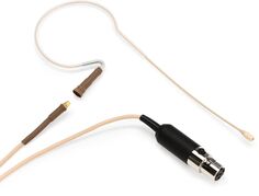 Всенаправленный ушной микрофон Countryman E6 — стандартное усиление, кабель 2 мм и разъем TA4F для беспроводной связи Shure — светло-бежевый