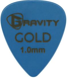Gravity Picks Цветное золото Традиционный медиатор каплевидной формы - синий 1,0 мм
